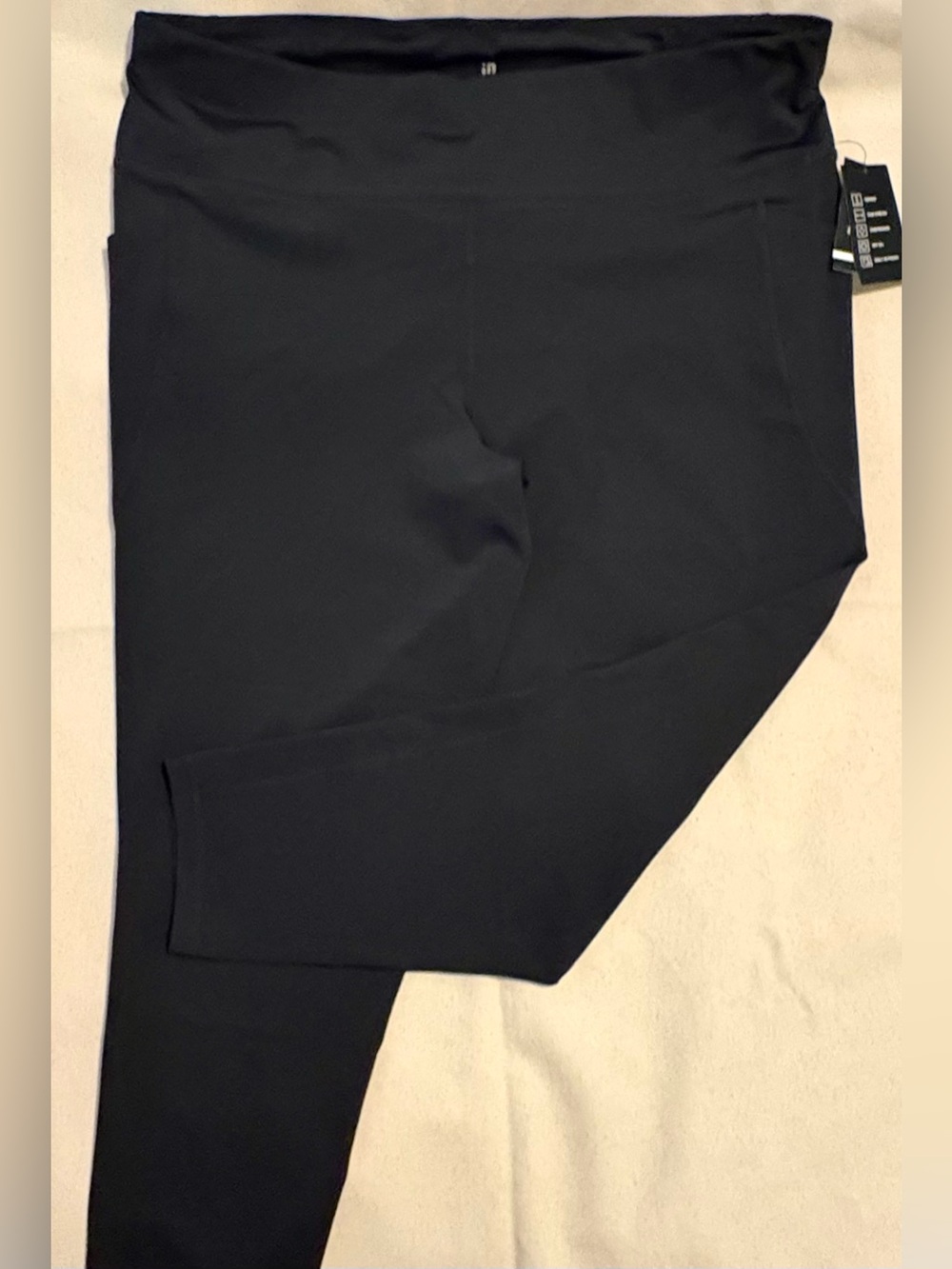 NWT ID Ideology Plus Size High Rise 7/8 Leggings Deep Black 3X